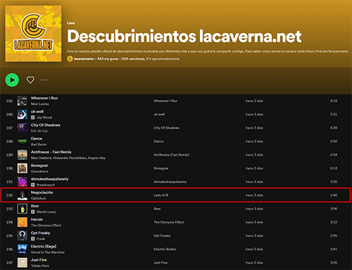 LaCaverna.Net - Lista de Spotify